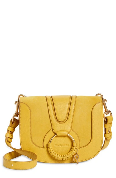 Shop See By Chloé Hana Suede & Leather Shoulder Bag In Misty Gold