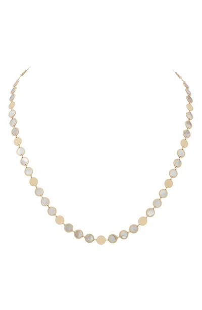 Shop Stephanie Windsor Mother-of-pearl Inlay Link Necklace In Yellow Gold