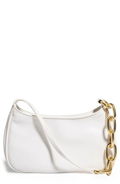Shop House Of Want Newbie Vegan Leather Shoulder Bag In Bright White