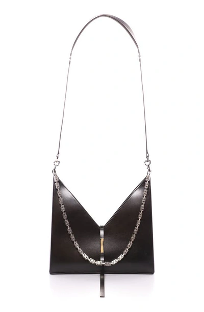 Shop Givenchy Small Cutout Chain Strap Leather Crossbody Bag In Black