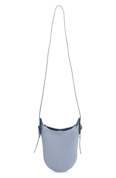 Shop Chloé Mini Darryl Leather Shoulder Bag In Gentle Blue