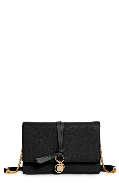 Shop Chloé Alphabet Mini Leather Crossbody Bag In Black