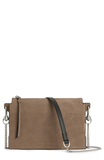 Shop Allsaints Fletcher Leather Crossbody Bag In Brown