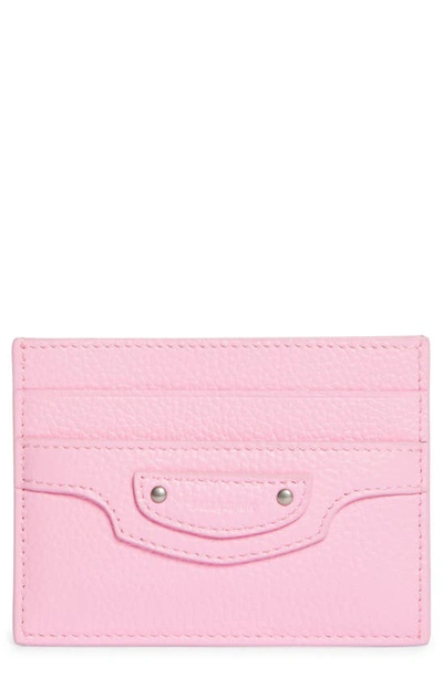 Shop Balenciaga Neo Classic Leather Card Holder In Rose