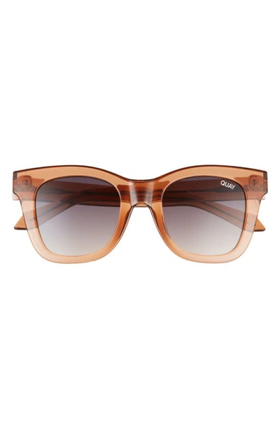 Shop Quay After Hours 50mm Square Sunglasses In Crystal Caramel/ Smk To Taupe