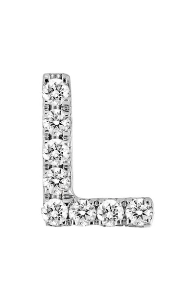 Shop Bony Levy Single Initial Earring In White Gold/ L