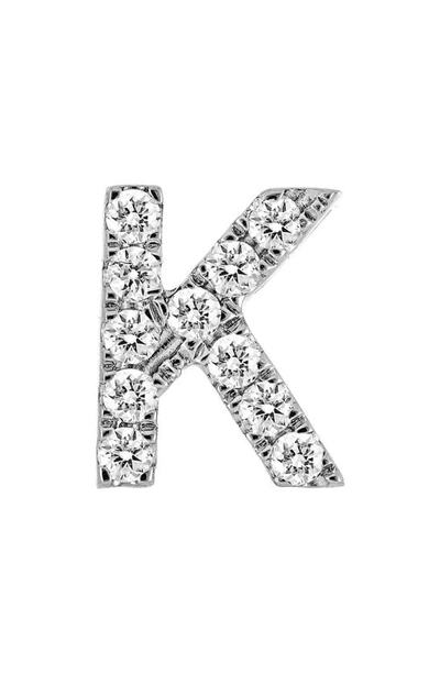 Shop Bony Levy Single Initial Earring In White Gold/ K