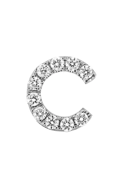 Shop Bony Levy Single Initial Earring In White Gold/ C