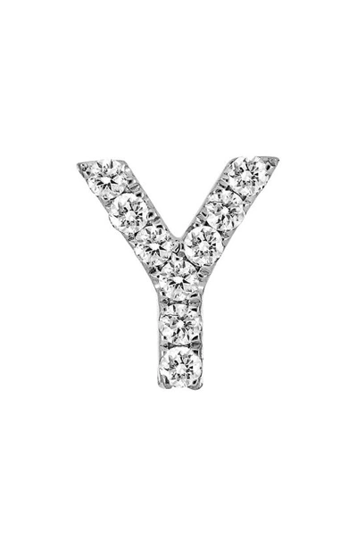 Shop Bony Levy Single Initial Earring In White Gold/ Y