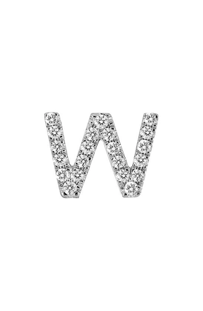 Shop Bony Levy Single Initial Earring In White Gold/ W