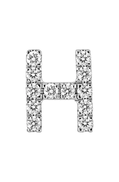 Shop Bony Levy Single Initial Earring In White Gold/ H