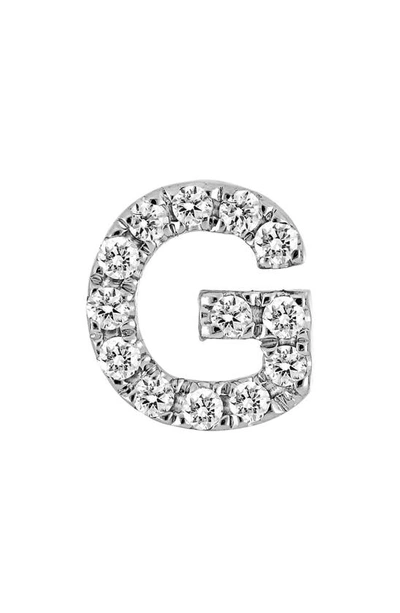 Shop Bony Levy Single Initial Earring In White Gold/ G