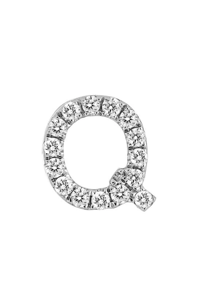 Shop Bony Levy Single Initial Earring In White Gold/ Q