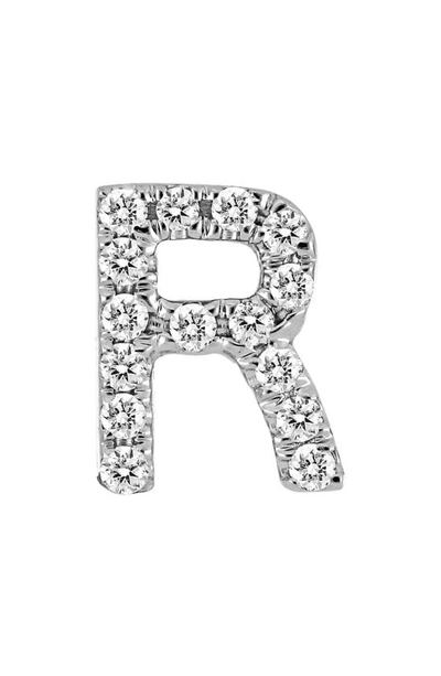 Shop Bony Levy Single Initial Earring In White Gold/ R