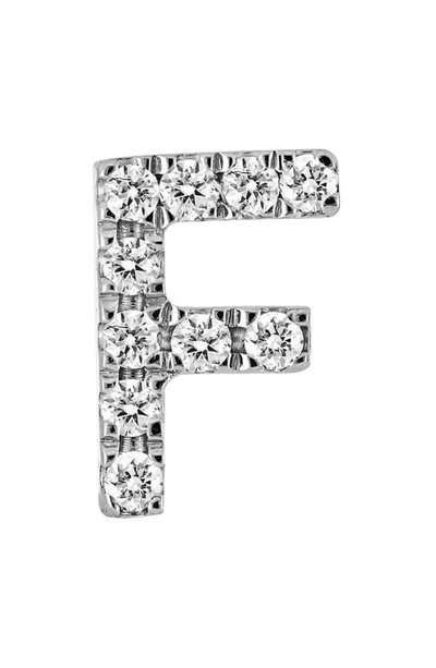 Bony Levy Single Initial Earring In White Gold/ F