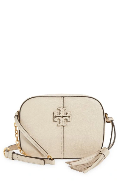 Shop Tory Burch Mcgraw Leather Camera Bag In Brie