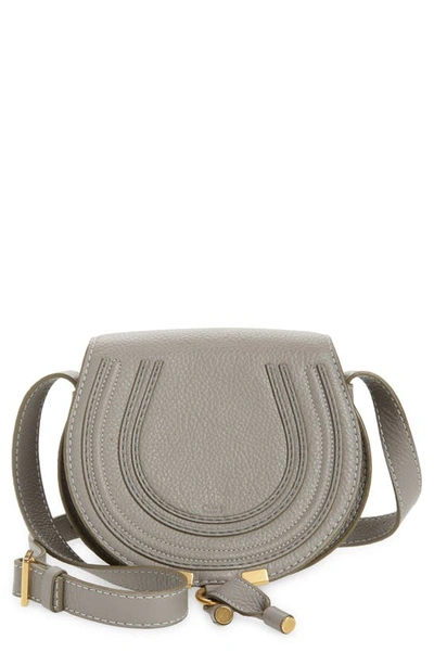 Shop Chloé Small Marcie Crossbody Bag In Nr053 Cashmere Grey