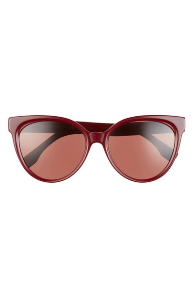 Shop Fendi 56mm Cat Eye Sunglasses In Shiny Red / Bordeaux