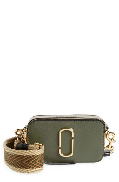 Shop Marc Jacobs The Colorblock Snapshot Bag In Dark Green Multi