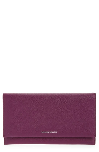 Shop Rebecca Minkoff Leather Wallet Clutch In Viola