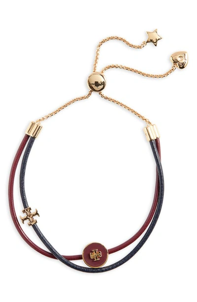 Shop Tory Burch Kira Slider Bracelet In Tory Gold / Divine B