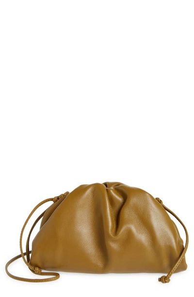 Shop Bottega Veneta The Mini Pouch Leather Clutch In Acorn Gold
