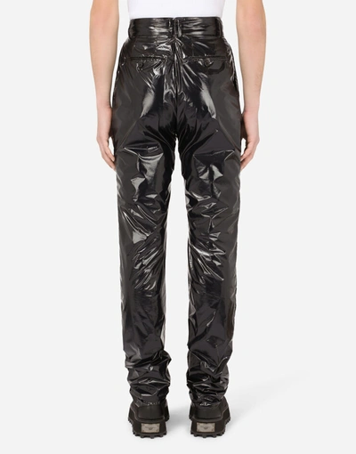Shop Dolce & Gabbana Shiny Nylon Pants In Black