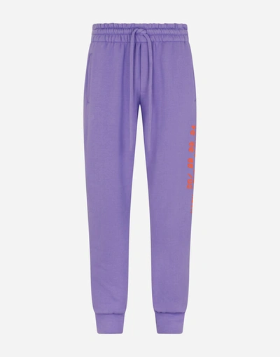 Shop Dolce & Gabbana Jersey Jogging Pants With 3d Print In Multicolor