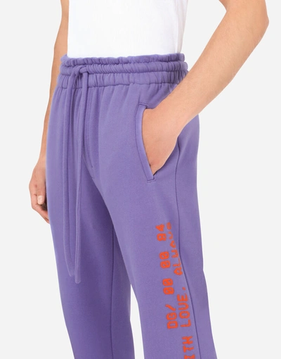 Shop Dolce & Gabbana Jersey Jogging Pants With 3d Print In Multicolor