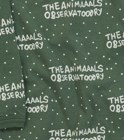 Shop The Animals Observatory Baby Wasp Logo Cotton Bodysuit In Green