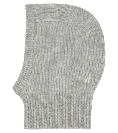 Shop Bonpoint Baby Cashmere Balaclava In Grey