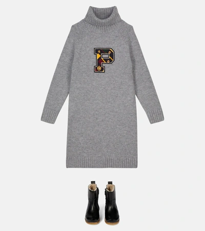 Shop Polo Ralph Lauren Turtleneck Wool Sweater Dress In Grey