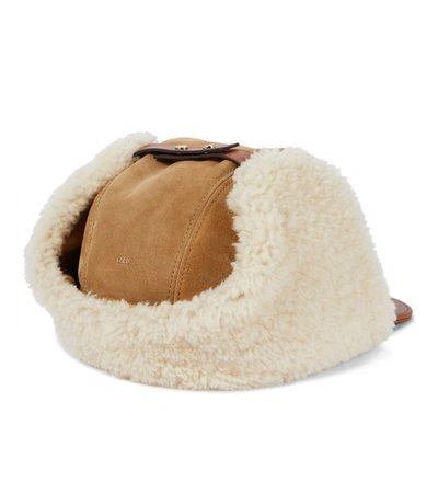 Shop Chloé Suede And Shearling Chapka Hat In Brown