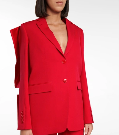 Shop Burberry Virgin Wool Blazer In Red