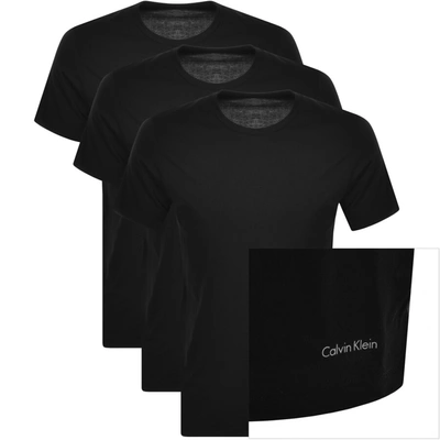 Shop Calvin Klein 3 Pack Crew Neck T Shirts Black