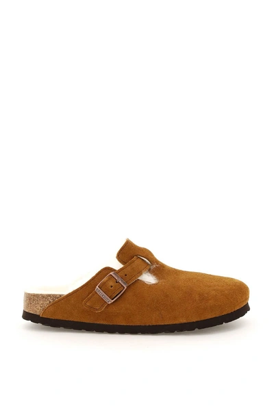 Shop Birkenstock Boston Shearling Sabot Narrow Fit In Mixed Colours