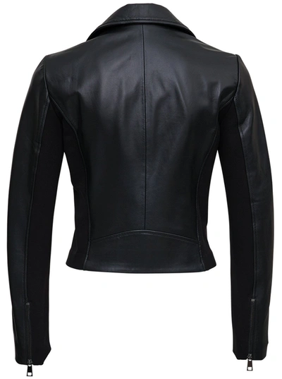 Shop Liu •jo Black Leather Jacket