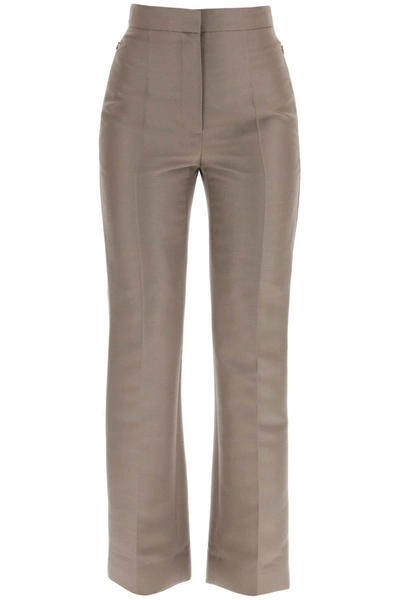 Shop Low Classic Wool And Silk Trousers In Grey
