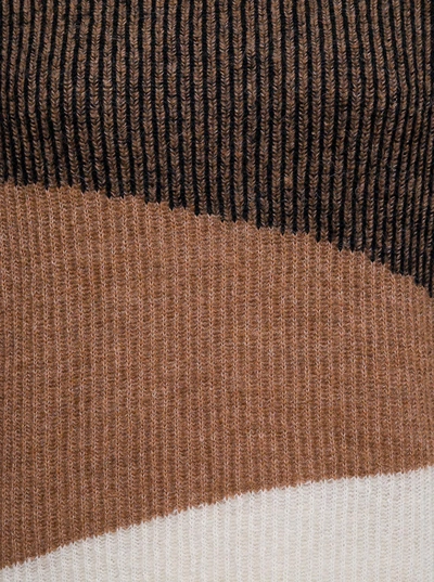 Shop Liu •jo Color Block Wool Blend Sweater In Black