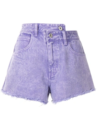 Shop Ground Zero Washed Denim Shorts In Violett