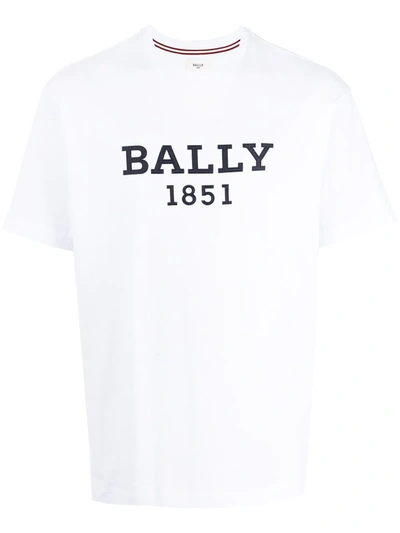 Shop Bally Logo-print Cotton T-shirt In Weiss