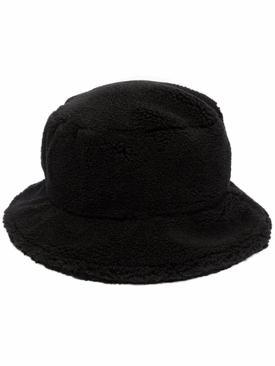 Shop Stand Studio Faux-shearling Bucket Hat In Schwarz