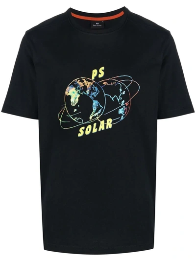Shop Ps By Paul Smith Solar-print T-shirt In Schwarz