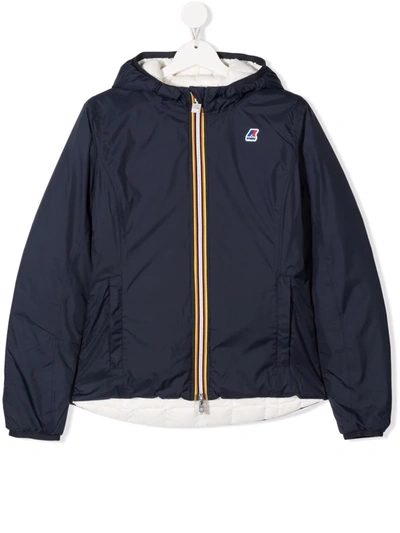 Shop K-way Teen Reversible Padded Jacket In 蓝色