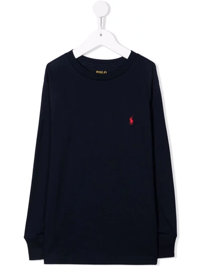 Shop Ralph Lauren Polo Pony-embroidered Sweatshirt In 蓝色
