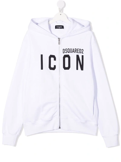 Shop Dsquared2 Icon-print Hoodie In 白色