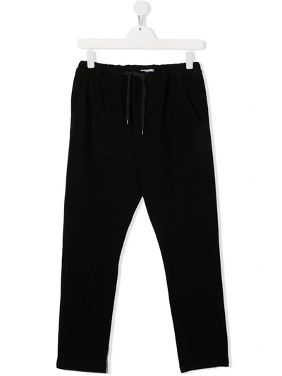 Shop Paolo Pecora Teen Drawstring-waist Track Trousers In 黑色