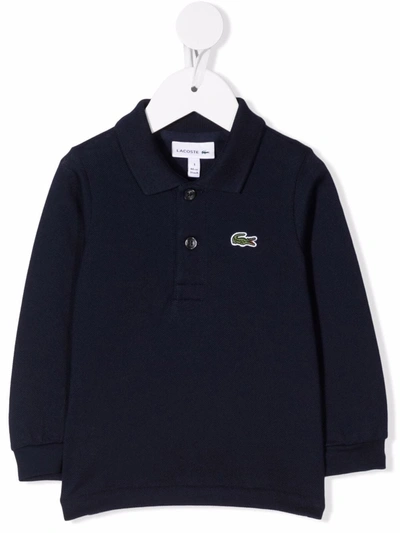 Lacoste Logo-patch Polo Shirt In 蓝色