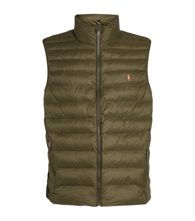 Shop Polo Ralph Lauren Polo Pony Quilted Gilet In Green