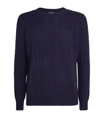 Shop Polo Ralph Lauren Cashmere Cable-knit Sweater In Navy
